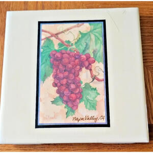 Paul Brent Red Grap Ceramic Artrivets  6 X 6